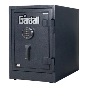 Warranty and Manual Documents Gardall-Safes-NEW-BF-Rating-for-2-hour-UL-Safe.pdf Gardall Burglar & Fire Safe Installation Instructions.pdf (Download Acrobat Reader) Gardall 1818-2 UL Burglar & Two Hour Fire Safe If you have a concern about fire destroying your business papers or papers in your home, the Gardall U.L. 2-Hour fire safe 1818-2 gives you peace of mind with ease. This 2.2 cubic foot fire safe is just one in a series of sizes, and one is sure to fit your needs. Did you know statistics show that if a company's records are lost in a fire, 17% can no longer furnish a financial statement, 14% suffer a reduction in credit rating and 43% go out of business completely. That's why the Underwriters Laboratory dual rated fire safe is so important to your business. Did we mention the Gardall 1818-2 UL 2 hour fire safe has dual U.L. ratings. One is for fire, a 2 hour rating with a drop test and features a UL Residential Security Container (RSC) Burglar Rating as well. Your assurance of quality and reliability is the 2 hour U.L. rated fire safe which has been furnace-tested up to 1850F for 2 hours. The interior temperature of safe was less than 350F during the test and cool down period after the heat is turned off. Along with those ratings, the U.L. rated 2 hour fire safe for the home or office has many standard features. Those features include a thick 4-1/4" door with recessed anti-pry design while the safe walls are 2-1/2" thick. Also, on the door are five active bolts that lock the door. These massive 1" diameter round bolts extend deep into the safes body. There is also an independent re-locker and hardplate to prevent a drilling attack on the locking mechanism. Also on this U.L. rated 2 hour fire safe is a combination lock which comes standard and an electronic as an upgrade item. Another neat feature not found on many other safes in its range is the "shear" handle. In other words, if someone tries to force the chrome handle and too much pressure is applied, the shear pin on the handle will snap and the handle spins free. There is also a center bolt down hole that allows you to bolt the safe to the floor for added security. Need to move the safe once you get it delivered? The door is removable to allow for easier moving of the safe. The Gardall 2.2 cubic foot fire safe also has a lifetime fire damage replacement guarantee. In other words, if your safe is damaged in a fire, Gardall will replace it at no charge (not including the shipping). So as you can see, the Gardall U.L. 2-hour fire safe 1818-2 has many features at a great price for your home or office. Standard Features: Thick 4-1/4" door with recessed anti-pry design. Safe walls are 2-1/2" thick. Five active bolts that lock in 3 directions, massive 1" diameter round bolts that extend deep into safes body. Center bolt down hole with hardware included for easy installation. (1) Adjustable Shelf. Plush carpeted quality interior (shelves and back panel on door only) to protect jewelry and valuables. UL listed Group II high security lock, mechanical or electronic available. UL 2-hour fire label, furnace-tested to 1850F for 2 hours. Interior temperature of safe was less than 350F during the test and cool down. UL Residential Security Container (RSC) Burglar Rating. Solid chrome-plated handle with shear point to prevent the safe from being forced open by handle attack. Independent re-locker and hardplate to prevent drilling attack on locking mechanism. Lifetime Replacement Guarantee (fire damage only) (not including shipping). Door is removable. Gardall Gray or Sandstone standard paint finish. Black with Gold trim available as an upgrade. Lock Options: Combination Lock, UL Group II Label Electronic Lock, UL Group II Label Gardall 1818-2 Burglar & Two Hour Fire Safe